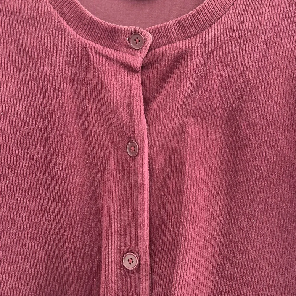 Lands' End Burgundy Cotton-Blend Corduroy Chore Jacket Sz 1X - Picture 3 of 7